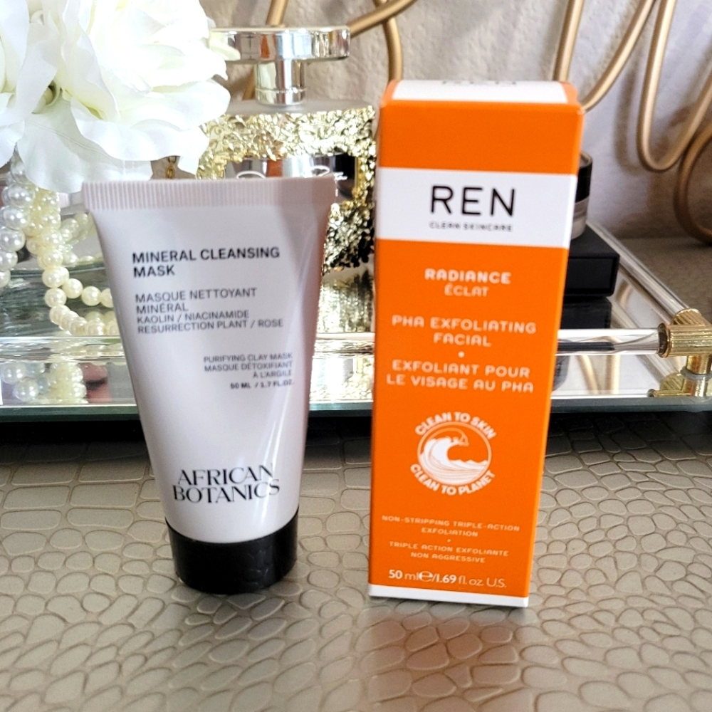 NIB REN Radiance PHA Exfoliating Facial African Botanics Mineral Cleansing Mask